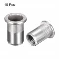 Uxcell M10 304 Stainless Steel Rivet Nuts Flat Head Insert 10 Pcs