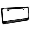 Jeep Wrangler In 3d Dark Gray Letters On Black Metal License Plate Frame