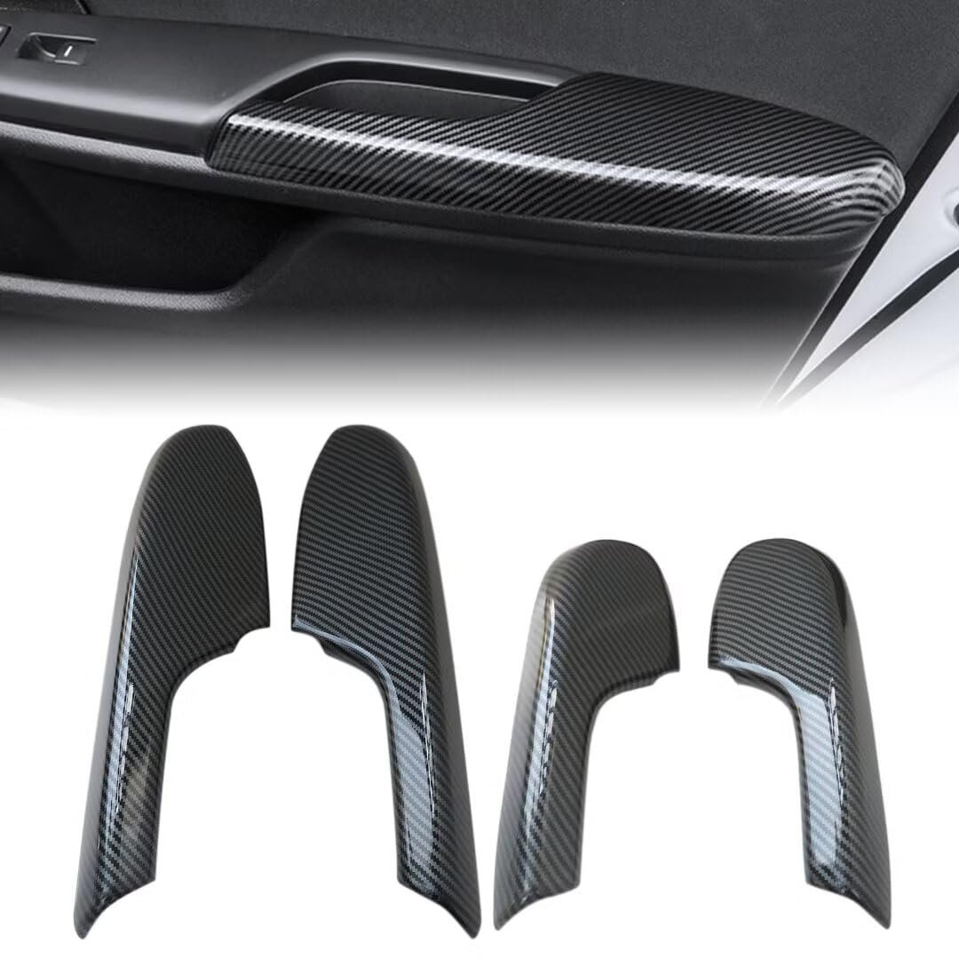 2024 Version 4pcs Door Armrest Interior Panel Trim Cover Carbon Fiber Pattern For 2019 Honda Civic Ex-l Sedan 4-door 1 5l
