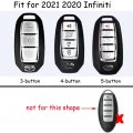 Ontto 4-button Leather Key Fob Cover Car Holder For Infiniti 2020 2021 Stylish Smart Remote Keycase Blue