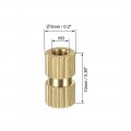 Uxcell Knurled Insert Nuts 100pcs M3 X 10mm Length 5mm Od Female Thread Brass Threaded Embedment Nut For 3d Printer