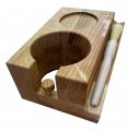 Antonio Wooden Coffee Tamping Station Well-fitting Portafilter Holder With Tamper Stand And Brush Great Alternative For Barista 