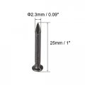 Uxcell Hardware Nails Carbon Steel Point Tip Wall Cement Nail 25mm 1 2 5mm Rod Dia Black 300pcs