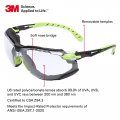 3m Safety Glasses Solus 1000 Series Ansi Z87 Scotchgard Anti-fog Clear Lens Green Black Frame Removable Foam Gasket And Strap