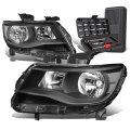 Auto Dynasty Black Housing Clear Corner Headlight Lamps Tool Kit Compatible With Chevy Colorado 15-17