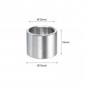 Uxcell 10pcs Stainless Steel Spacer 12mm Bore X 15mm Od Length Screw Standoff Bushing Plain Finish Round Metal For Id Screws