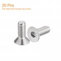 Uxcell 5 16-18x7 8 Flat Countersunk Head Socket Cap Screws 20pcs 304 Stainless Steel Hex Full Thread Bolts