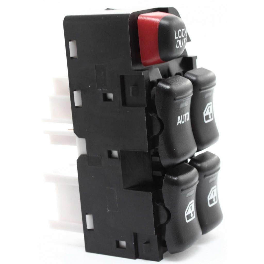 Power Window Switch For Oldsmobile Cutlass 1997 1998 1999 Front Driver Side Black 5 Button With Lock And Auto Down