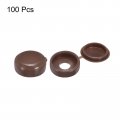 Uxcell 100pcs 3mm Hinged Screw Cover Caps Plastic Fold Snaps Washer Flip Protection Cover For M1 M2 M3 Screws Dark Brown