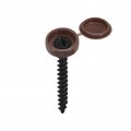Uxcell 100pcs 3mm Hinged Screw Cover Caps Plastic Fold Snaps Washer Flip Protection Cover For M1 M2 M3 Screws Dark Brown