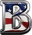 Reflective American Flag Letter B 