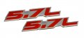 Erpart 5 7l Liter In Red On Highly Polished Silver Aluminum Car Truck Engine Swap Nameplate Badge Logo Emblem Pack Of 2