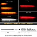 Vipmotoz 4in1 Led Rear Drl Reverse Brake Turn Signal Lights Lamps Compatible With 2015-2023 Chrysler 300 Clear Lens Chrome
