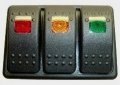 Fastronix Lighted 3 Rocker Switch Panel Auto Marine Multi-color 