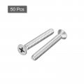 Uxcell 10 -24x1-1 2 Flat Head Machine Screws Phillips 304 Stainless Steel Bolts 50pcs