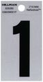 The Hillman Group 839380 2-inch Black On Silver Reflective Square-cut Mylar House Number 1 
