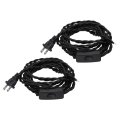 15 Ft 18 2 Cloth Covered Lamp Cord With Plug Pack Vintage Electrical Wire Stripped Ends For Diy Lighting Repair Black 