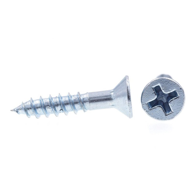 Wood Screws Flat Head Phillips Drive 8 X 7 In Zinc Plated Steel 50 Pack
