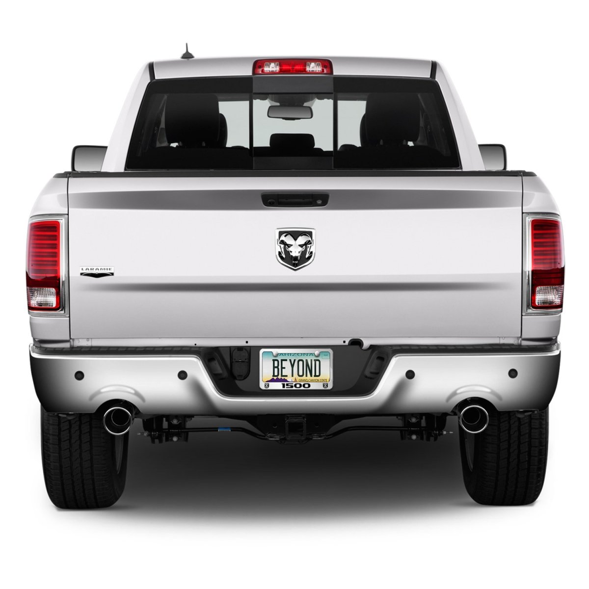 Ram 1500 Dual Logo 3d Mirror Chrome Metal License Plate Frame Official Licensed Universal Fit For Car Suv Truck 12 In X 6 With