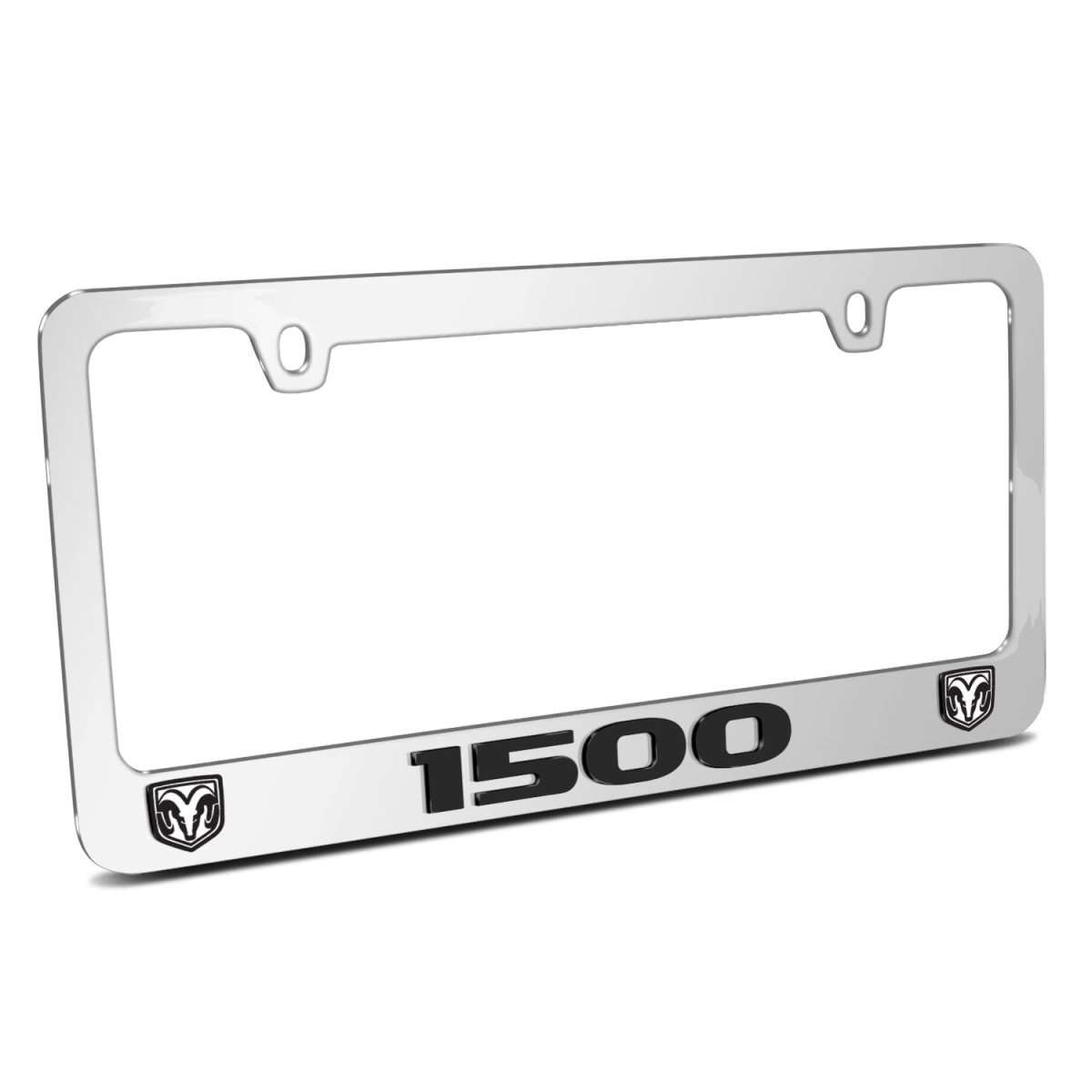 Ram 1500 Dual Logo 3d Mirror Chrome Metal License Plate Frame Official Licensed Universal Fit For Car Suv Truck 12 In X 6 With