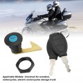 Rear Storage Trunk Lock Qiilu Motorcyclea Scooter Fitting Tail Lock Aluminum Plastic Universal For Electric Motorcycles Trunkc