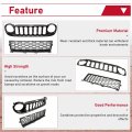 Hecasa Front Grille Lower Compatible With 2015-2018 Jeep Renegade 2pcs Black Upper Lower Bumper Grill