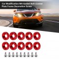 License Plate Holder Car Modification M6 Gasket Bolt Frame Decoration Screw Red