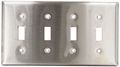 Hubbell Wiring Systems Ss4 302 304 Stainless Steel 4-toggle Switch Wall Plate 4 Gang 8-7 32 Width X 4-1 2 Height 1 Thick 