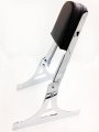 Httmt- Chrome Classic Bamboo Backrest Sissy Bar W Leather Pad Compatible With H-d Softail Flstsc Fxst Fxstb Fxsts Fxstsb P N