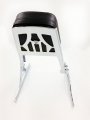 Httmt- Chrome Classic Bamboo Backrest Sissy Bar W Leather Pad Compatible With H-d Softail Flstsc Fxst Fxstb Fxsts Fxstsb P N