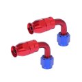 2pcs 6061 Aluminum Alloy An6 3 8 90 Degree Swivel Hose End Fitting For Car Ptfe Fuel Oil Line Red Blue 