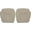 Front Driver And Passenger Side Bottom Replacement Seat Covers Tan Perforated Microfiber Leather For Lexus Ls430 2001 2002 2003 