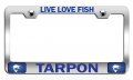 Live Love Fish Tarpon Fishing Chrome Metal License Plate Frame Tag Holder O99 