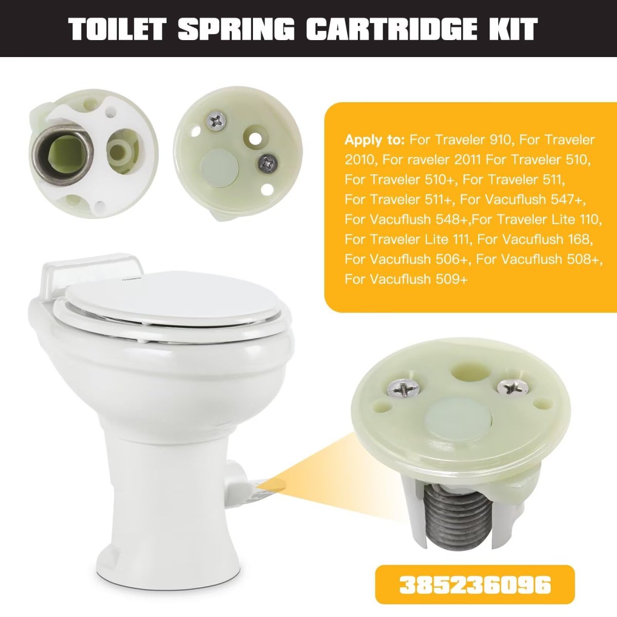 Nghtmre Upgrade 385236096 Spring Cartridge With White End Cap Bolts For Traveler Lite 110 111
