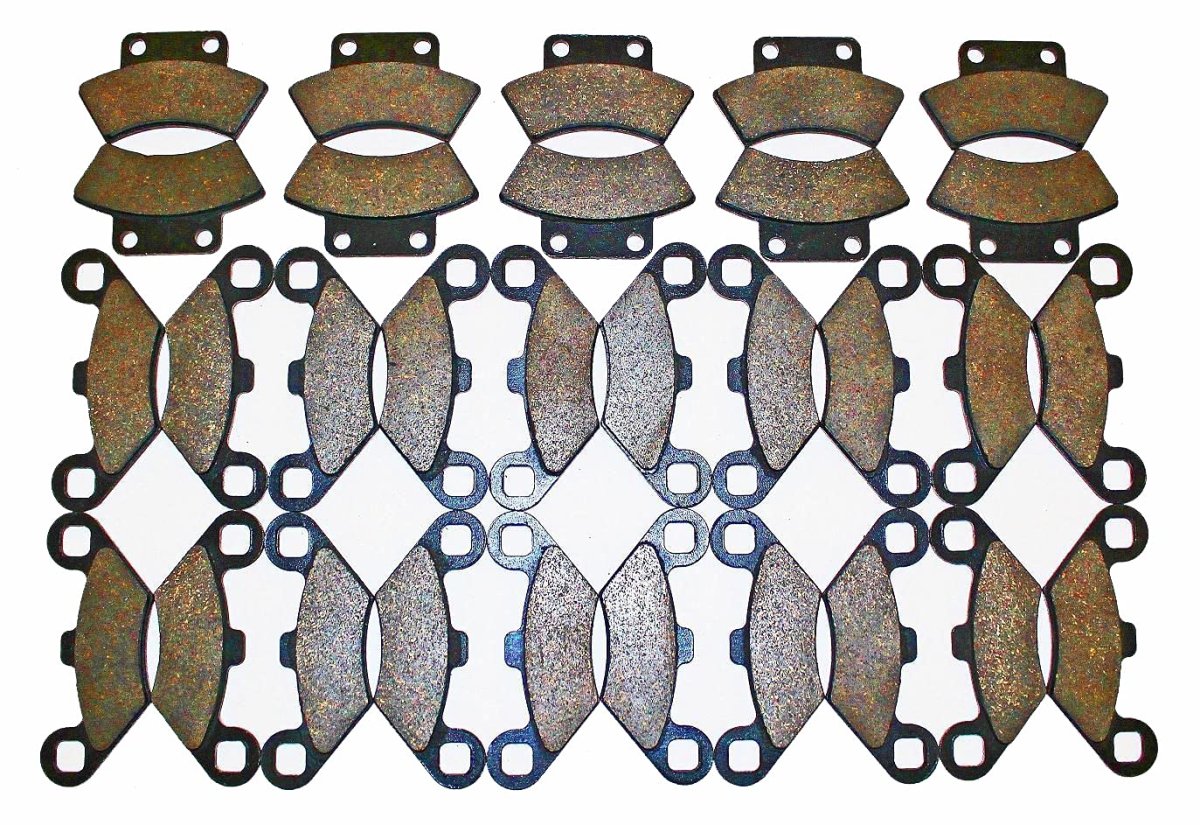 Front And Rear Brake Pads For 1996 1997 Polaris 425 Magnum 6x6 Semi Metallic Compound General Use Riding 15 Sets
