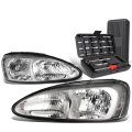 Auto Dynasty Chrome Housing Clear Corner Headlight Lamps Tool Kit For Pontiac Grand Prix 04-08 