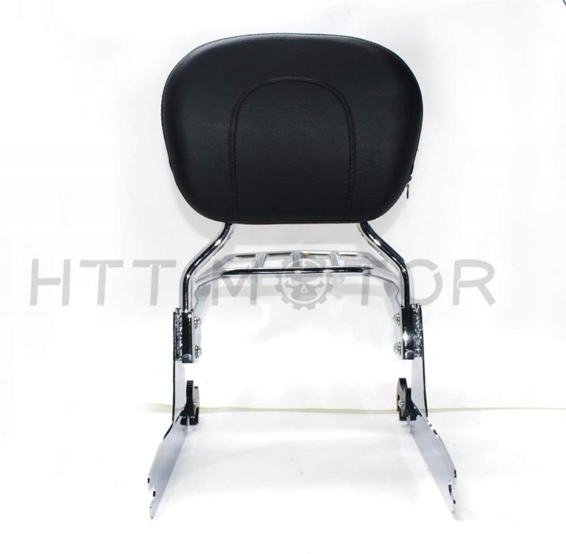 Sissybar Luggage Rack And Detachable Backrest For 2006-2017 H-d Softail Chrome Finish Fits 200mm Rear Tire Fender Synthetic