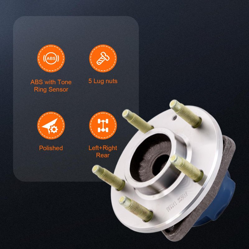Wheel Hub Bearings Rear Axle 5 Lugs Compatible For Buick Rendezvous 2003-2007 Oe 512236 Pack Of 1