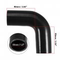 X Autohaux 1 Set 38mm 5 Id 90 Degree Elbow Engine Silicone Hose Black For Car Intercooler Intake Piping With 4 Pcs Clamps