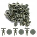 100pcs Gray Door Trim Fender 8mm Hole Plastic Push In Rivets Fastener For Car Bumper
