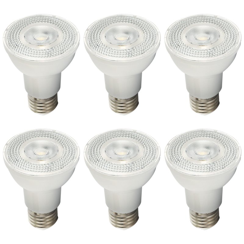 Par20 Led Flood Light Bulbs 4000k Cool White E26 Base 7w 560 Lumens 110v 6 Pack