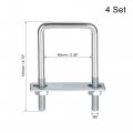 Uxcell Square U-bolts 2-3 8 60mm Inner Width Carbon Steel M8 With Nuts Frame Plate Round Washers 4 Set
