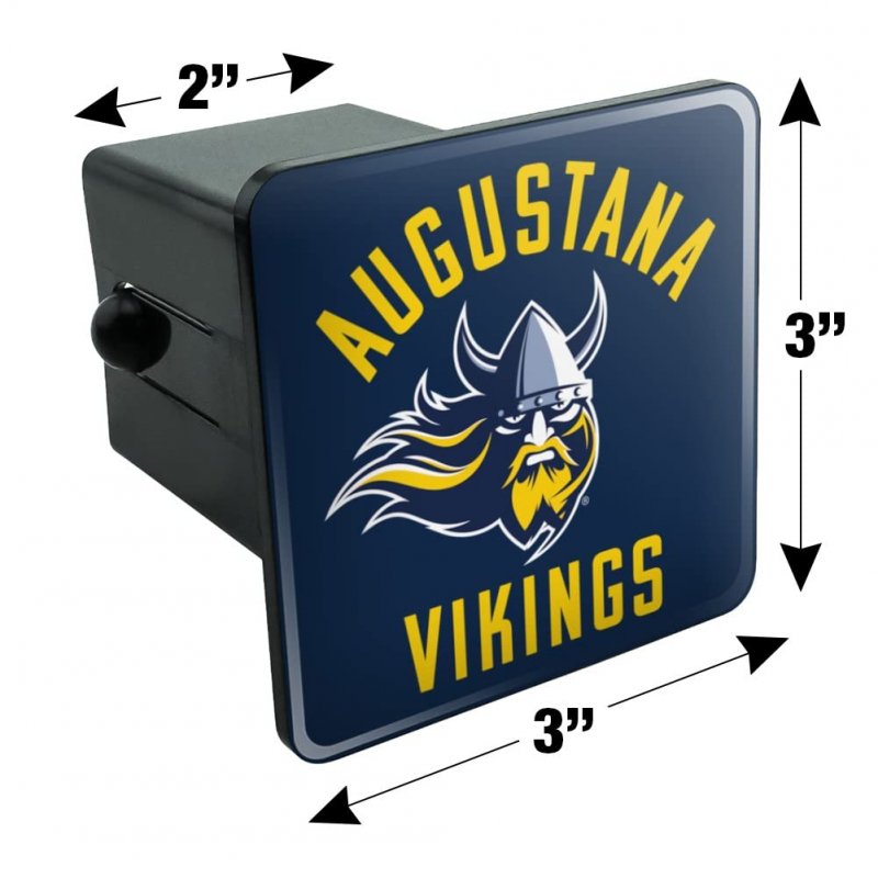 Augustana University Vikings Logo Tow Trailer Hitch Cover Plug Insert For 2 In Receiver Heavy Duty Plastic And Uv Resistant