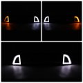 G-plus Front Bumper Upper Grill W Drl Led Yellow Turn Signal Clear Lens Compatible With Ford Mustang 2013-2014 Except Shelby