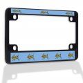 Fastasticdeals Metal Insert Bike License Plate Frame Grasshopper Weatherproof Motorcycle Accessories Black 4 Holes Solid 
