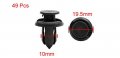 Uxcell 49 Pcs Black Plastic Body Door Trim Fastener Mat Rivet 10mm Hole