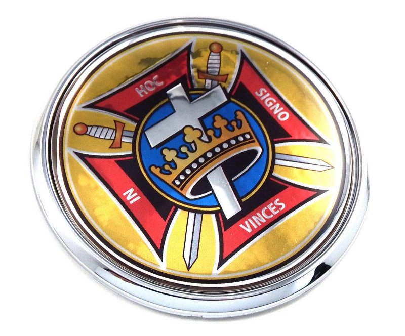 Knights Templar Masonic Flag 2 75 Car Chrome Round Emblem Decal 3d Badge