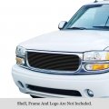 Hd Ridez For Gmc Sierra 1500 1999-2000 01 C3 00-06 Yukon Main Upper Stainless Steel Black 8x6 Horizontal Billet Grille Insert