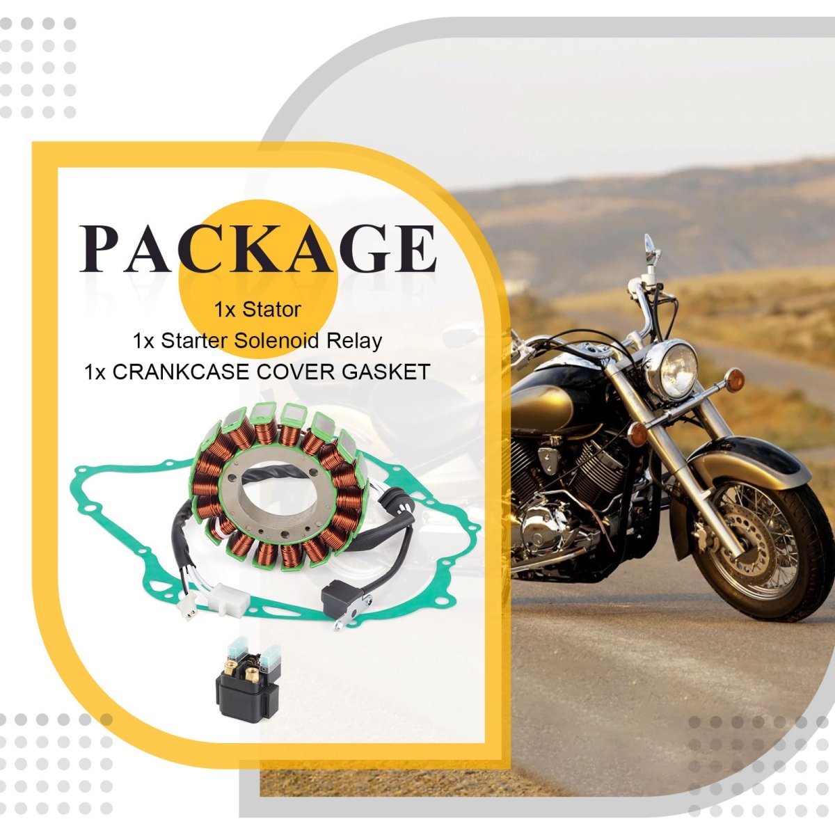 Stator And Relay Gasket For Yamaha V Star 1100 Xvs1100 Classic Custom Silverado 1999 2002 5el-81410-01-00 5el-15451-00-00