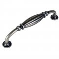 Cosmas 10 Pack 7120wn Weathered Nickel Country Style Cabinet Hardware Ribbed Handle Pull 5 Inch 128mm Hole Centers 